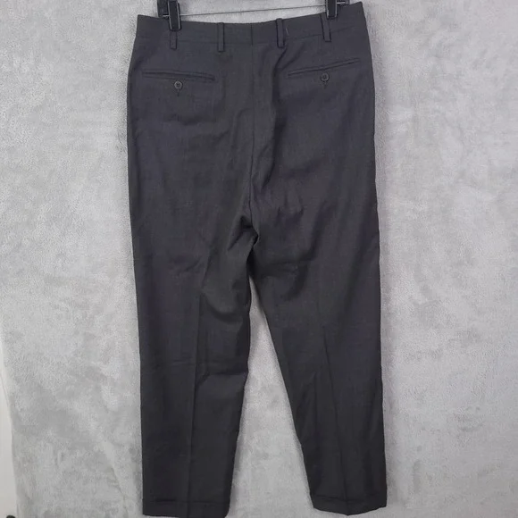 Zanella Vtg Wool Trousers Pants Mens Size 34 Pleated Cuffed Straight Leg - Picture 2 of 15